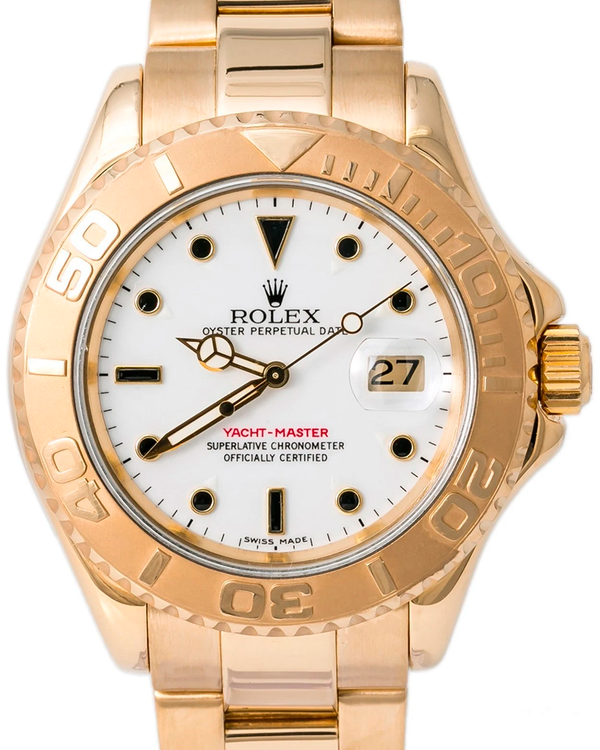 2003 Rolex Yacht-Master 40MM White Dial Yellow Gold Oyster Bracelet (16628)