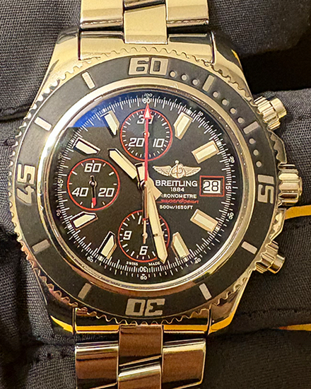 2016 Breitling Superocean Chronograph II 44MM Black Dial Steel Bracelet (A13341)