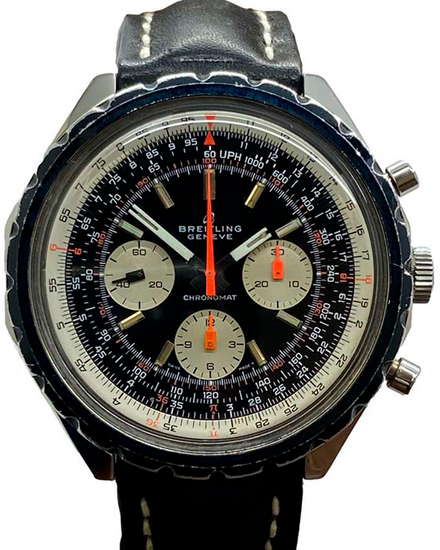 1968 Breitling Chronomat Chronograph 48MM Black Dial Leather Strap (0818)
