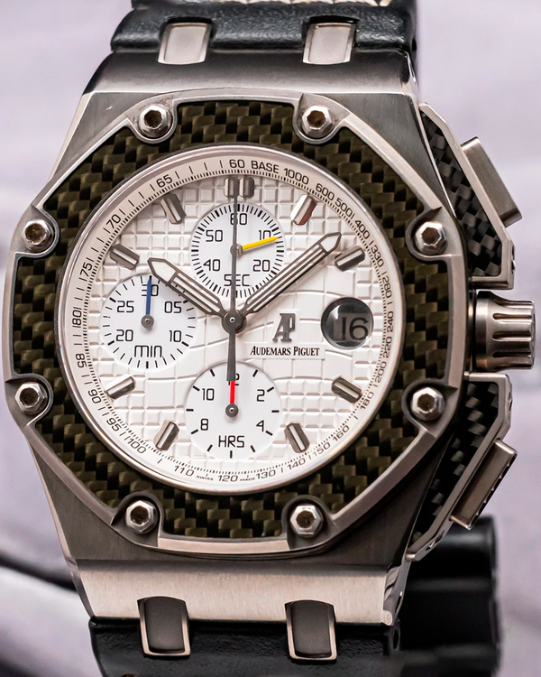 2005 Audemars Piguet Royal Oak Offshore "Juan Pablo Montoya" 44MM L.E. Silver Dial Leather Strap (26030IO.OO.D001IN.01)