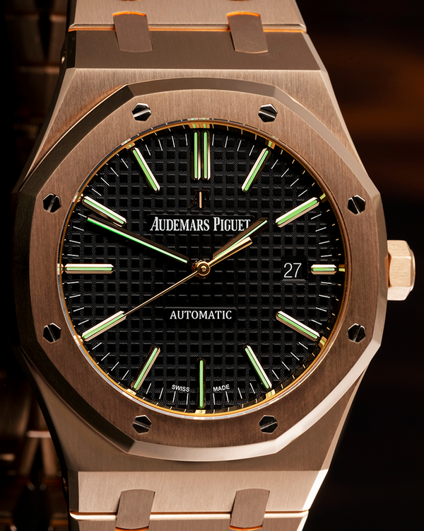 Audemars Piguet Royal Oak 41MM Black Dial Rose Gold Bracelet (15400OR.OO.1220OR.01)
