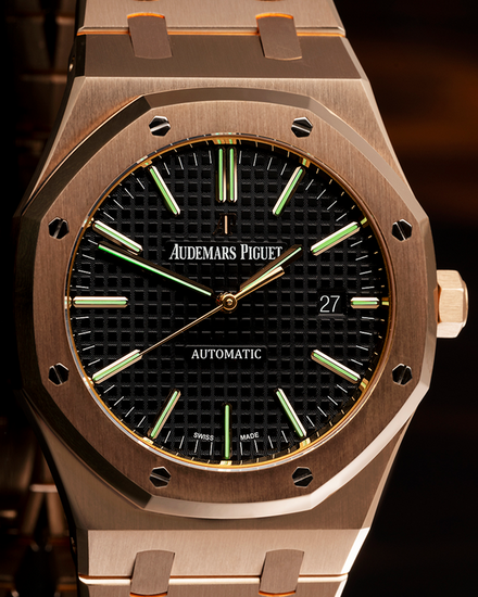 Audemars Piguet Royal Oak 41MM Black Dial Rose Gold Bracelet (15400OR.OO.1220OR.01)