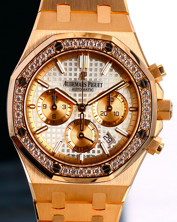 Audemars Piguet Royal Oak Chronograph 38MM White Dial Rose Gold Bracelet (26315OR.ZZ.1256OR.01)