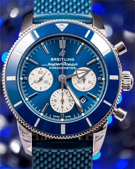 2020 Breitling Superocean Heritage B01 Chronograph 44MM Blue Dial Rubber Strap (AB0162161C1S1)
