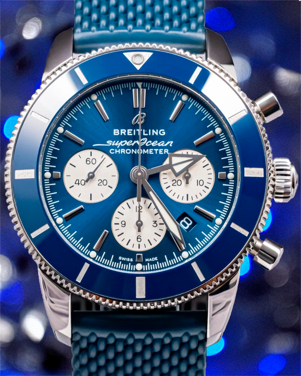2020 Breitling Superocean Heritage B01 Chronograph 44MM Blue Dial Rubber Strap (AB0162161C1S1)
