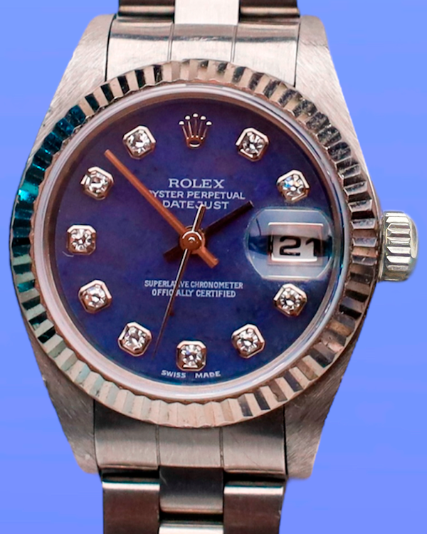 2000 Rolex Lady-Datejust 26MM Blue Dial Oyster Bracelet (79174)