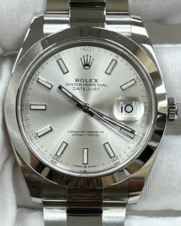 2022 Rolex Datejust 41MM Silver Dial Oyster Bracelet (126300)