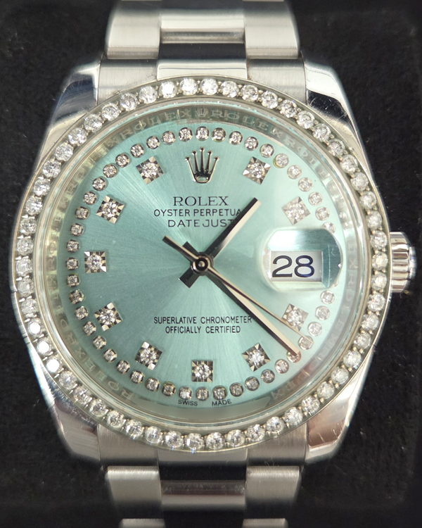 2017 Rolex Datejust 36MM Aftermarket Ice Blue Dial Oyster Bracelet (116200)