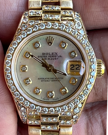 1986 Rolex Lady-Datejust 26MM Mother of Pearl Dial Yellow Gold President Bracelet (69178)