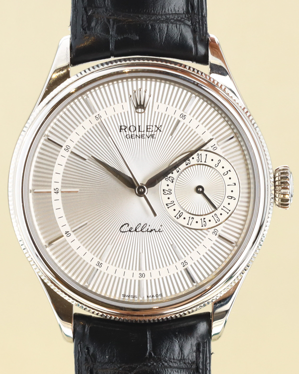 Rolex Cellini Date 39MM Silver Dial Leather Strap (50519)