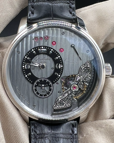 2025 Glashütte Original PanoInverse XL 42MM Grey Dial Leather Strap (1-66-06-04-22-66)