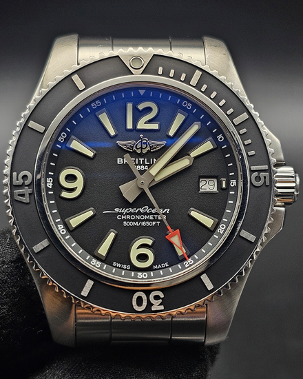 Breitling Superocean 42MM Black Dial Steel Bracelet (A17366021B1A1)