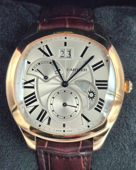 Cartier Drive De Cartier 40MM Silver Dial Leather Strap (WGNM0005)