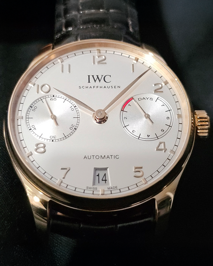 2022 IWC Schaffhausen Portugieser 42MM Silver Dial Leather Strap (IW500701)