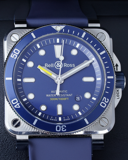 Bell & Ross BR 03-92 Diver 42MM Blue Dial Rubber Strap (BR03-92-DIV)