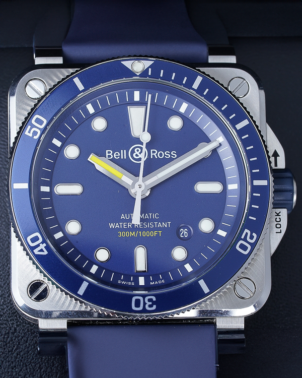 Bell & Ross BR 03-92 Diver 42MM Blue Dial Rubber Strap (BR03-92-DIV)