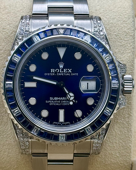 Rolex Submariner Date "Tribute to 11659SABR" 40MM Aftermarket Blue Dial Oyster Bracelet (116610LN)