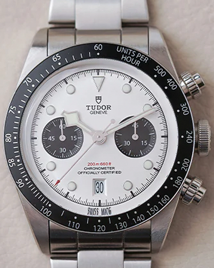 2021 Tudor Black Bay Chrono "Panda" 41MM White Dial Aftermarket Steel Bracelet (79360N)