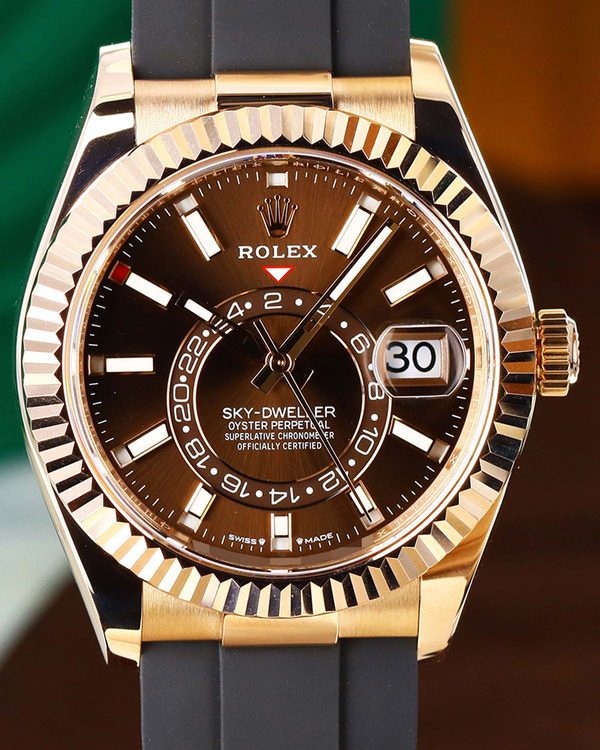 Rolex Sky-Dweller 42MM Chocolate Dial Rubber Strap (326235)