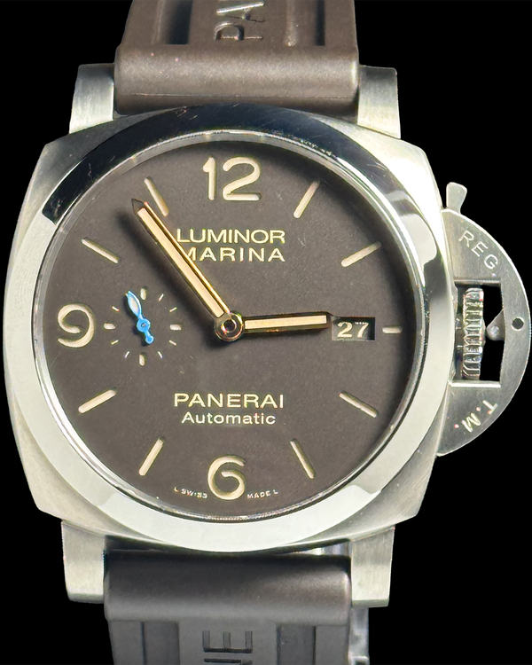 2018 Panerai Luminor 1950 3 Days 44MM Brown Dial Aftermarket Textile Strap (PAM01351)