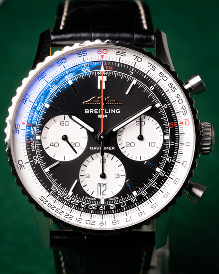 Breitling Navitimer B01 Chronograph 41MM Black Dial Leather Strap (AB0139)