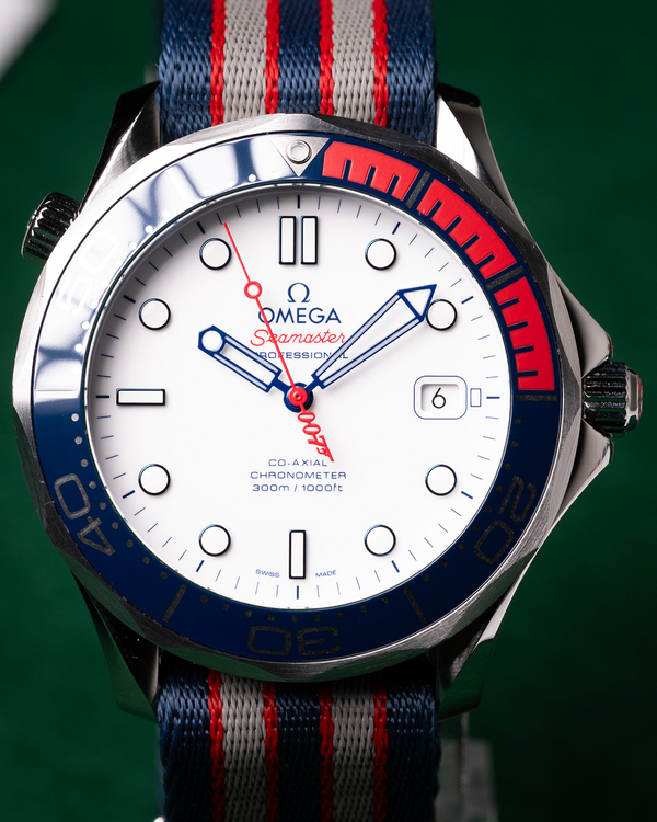 2017 Omega Seamaster Diver 300M "Bond 007 Commander's Watch" L.E. 41MM White Dial Textile Strap (212.32.41.20.04.001)
