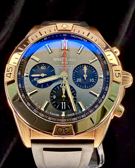 2024 Breitling Chronomat B01 42MM Grey Dial Rubber Strap (RB0134)