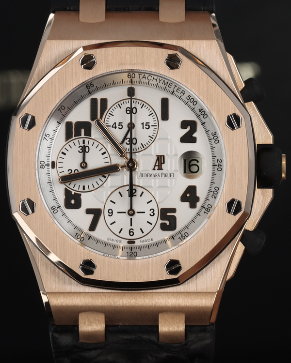 Audemars Piguet Royal Oak Offshore Safari 42MM White Dial Leather Strap (26170OR.OO.1000OR.01)