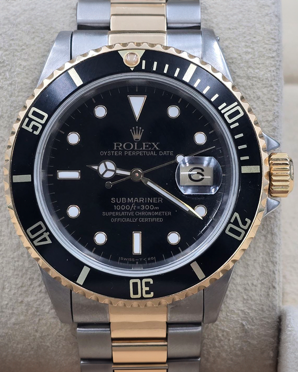 1996 Rolex Submariner Date 40MM Black Dial Two-Tone Oyster Bracelet (16613)