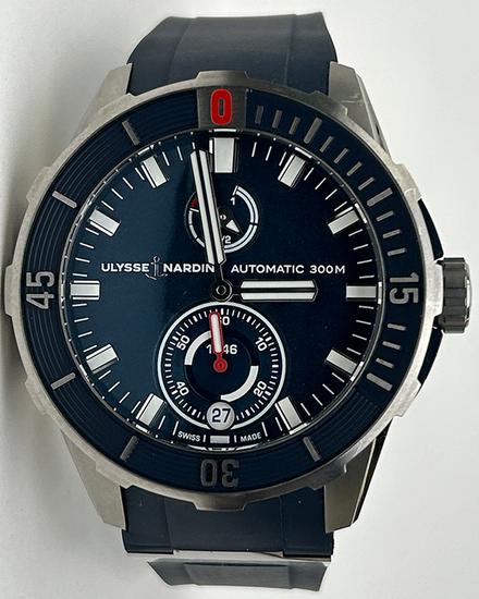 Ulysse Nardin Marine Diver 44MM Blue Dial Rubber Strap (1183-170-93)