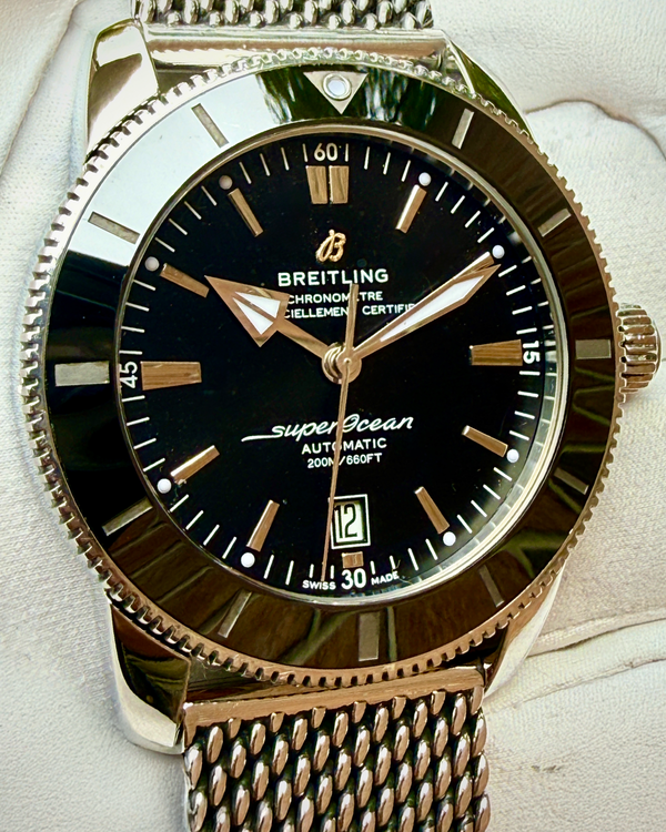 2018 Breitling Superocean Heritage II 46MM Black Dial Steel Bracelet (AB2020)