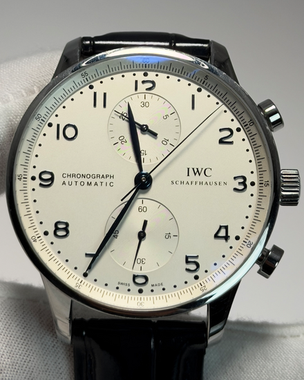 IWC Schaffhausen Portugieser 40.9MM Silver Dial Leather Strap (IW371446)