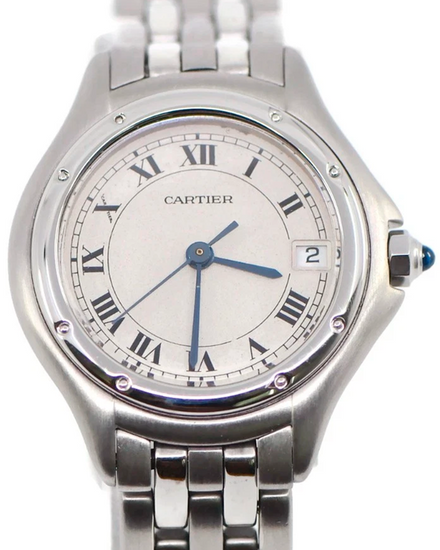 Cartier Panthère Cougar 26MM Quartz White Dial Steel Bracelet (987906)