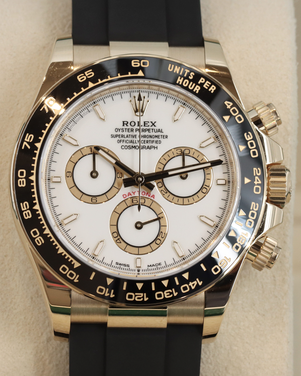 Rolex Cosmograph Daytona 40MM White Dial Rubber Strap (116518LN)