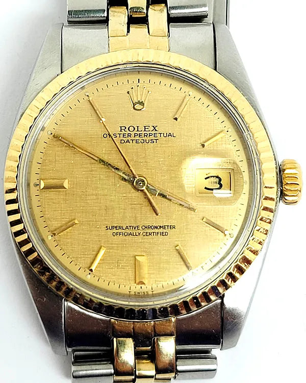 Rolex Datejust 36MM Champagne Linen Dial Two-Tone Jubilee Bracelet (1601)