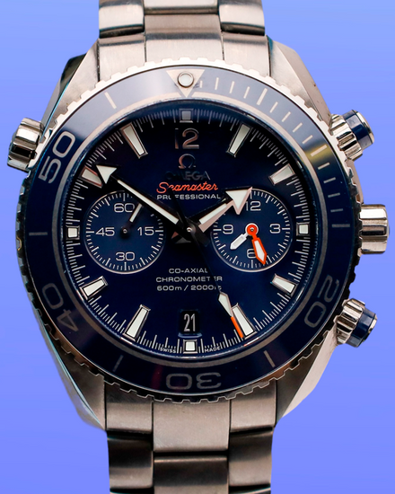 No Reserve - Omega Seamaster Planet Ocean 600M 45.5MM Blue Dial Titanium Bracelet (232.90.46.51.03.001)