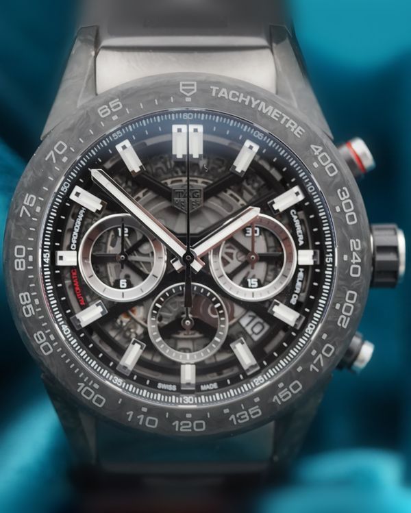 2019 Tag Heuer Carrera 45MM Skeleton Dial Rubber Strap (CBG2A91.FT6173)