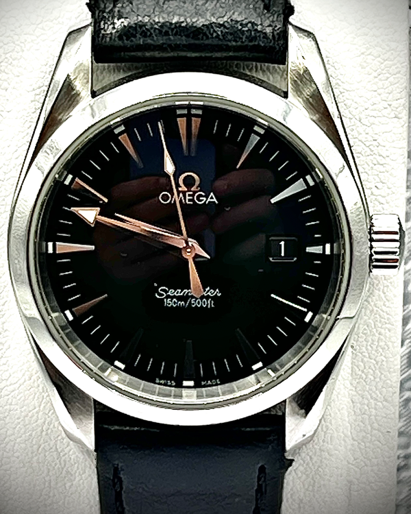 2006 Omega Seamaster Aqua Terra 150M 36.2MM Black Dial Aftermarket Leather Strap (2518.50.00)