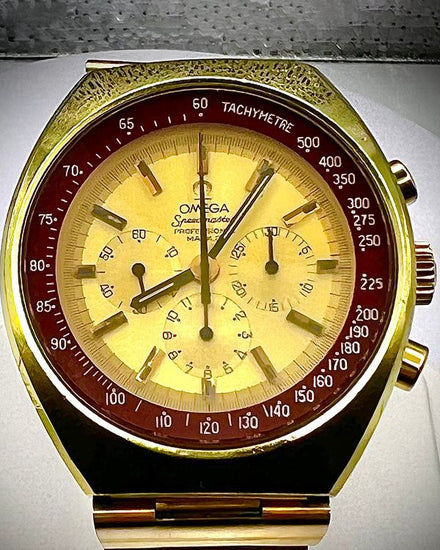 No Reserve- Rare Omega Speedmaster Professional Mark II 41.75MM Champagne Dial Steel Bracelet (145.034)