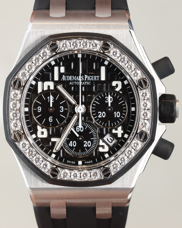 Audemars Piguet Royal Oak Offshore Lady Chronograph 37MM Black Dial Rubber Strap (26048SK.ZZ.D002CA.01)