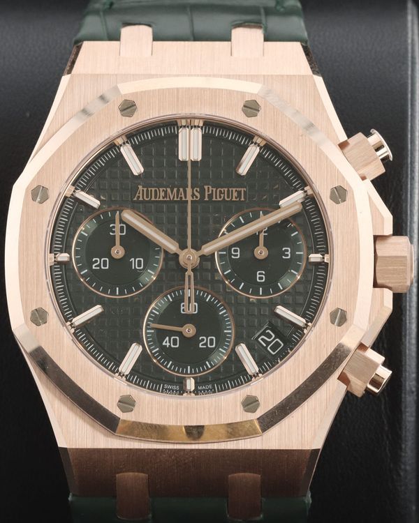 Audemars Piguet Royal Oak Chronograph 41MM Green Dial Leather Strap (26240OR.OO.D404CR.01)