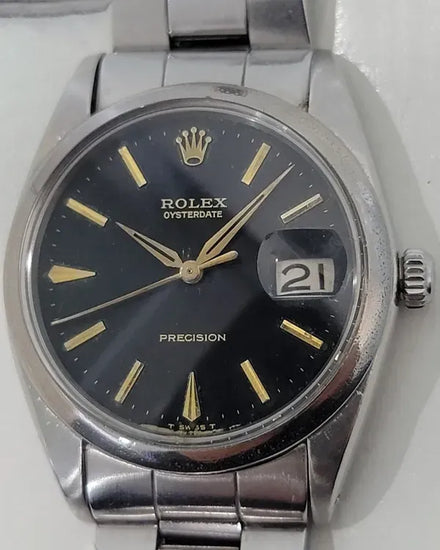 Rolex Oyster Precision 34MM Black Dial Oyster Bracelet (6694)