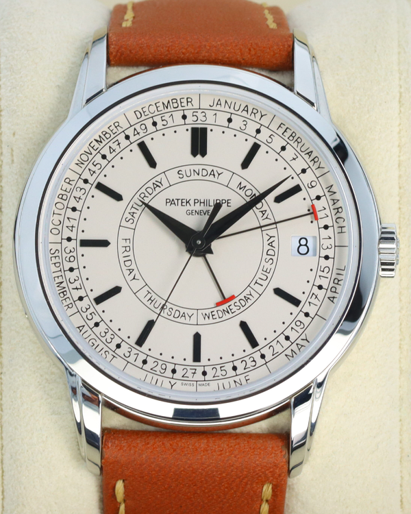 Patek Philippe Calatrava 40MM Silver Dial Leather Strap (5212A-001)