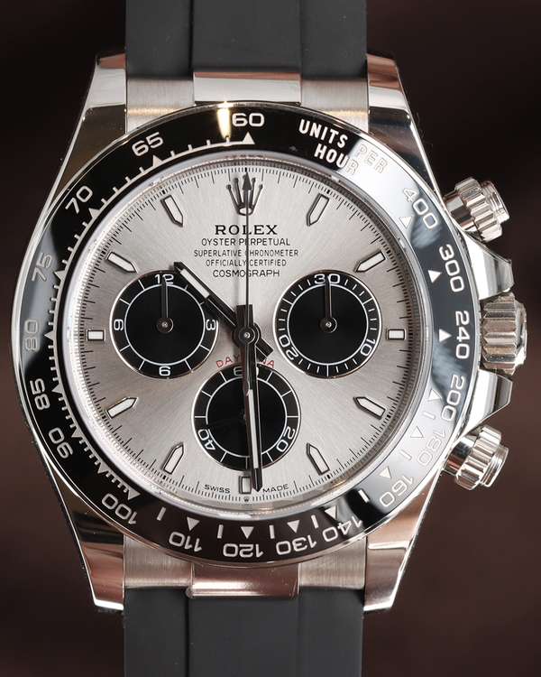 Rolex Cosmograph Daytona 40MM Silver Dial Rubber Strap (126519LN)
