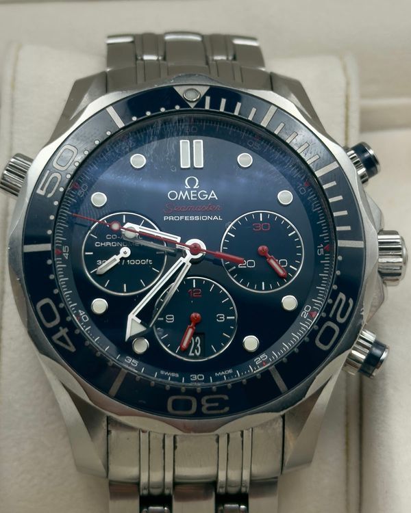 2014 Omega Seamaster Diver 300M 44MM Blue Dial Steel Bracelet (212.30.44.50.03.001)