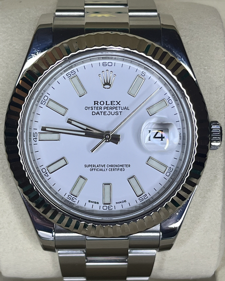 Rolex Datejust II 41MM White Dial Oyster Bracelet (116334)