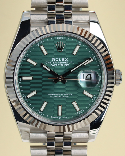 Rolex Datejust 41MM Green "Fluted Motif" Dial Jubilee Bracelet (126334)