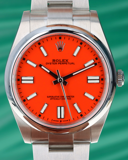 Rolex Oyster Perpetual 41MM Red Dial Oyster Bracelet (124300)