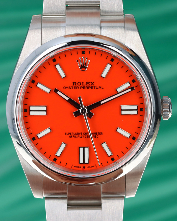 Rolex Oyster Perpetual 41MM Red Dial Oyster Bracelet (124300)