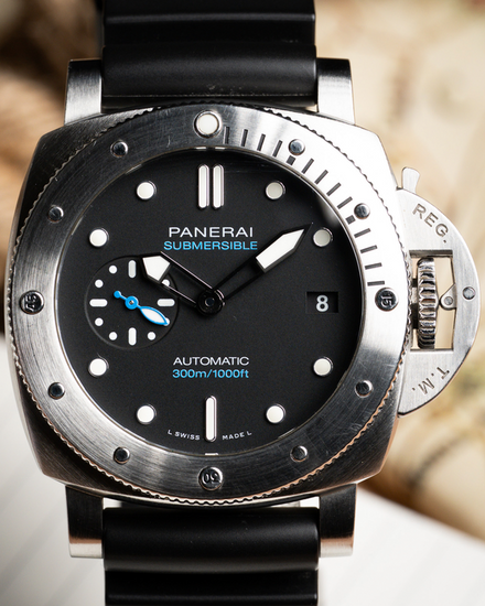 2019 Panerai Submersible 42MM Black Dial Rubber Strap (PAM00973)